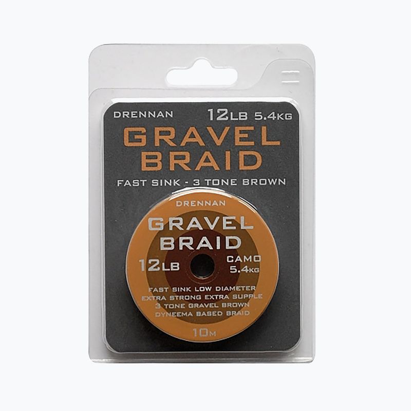 Geflochtenes Vorfach für die Drennan Gravel Braid Methode braun KLGB012