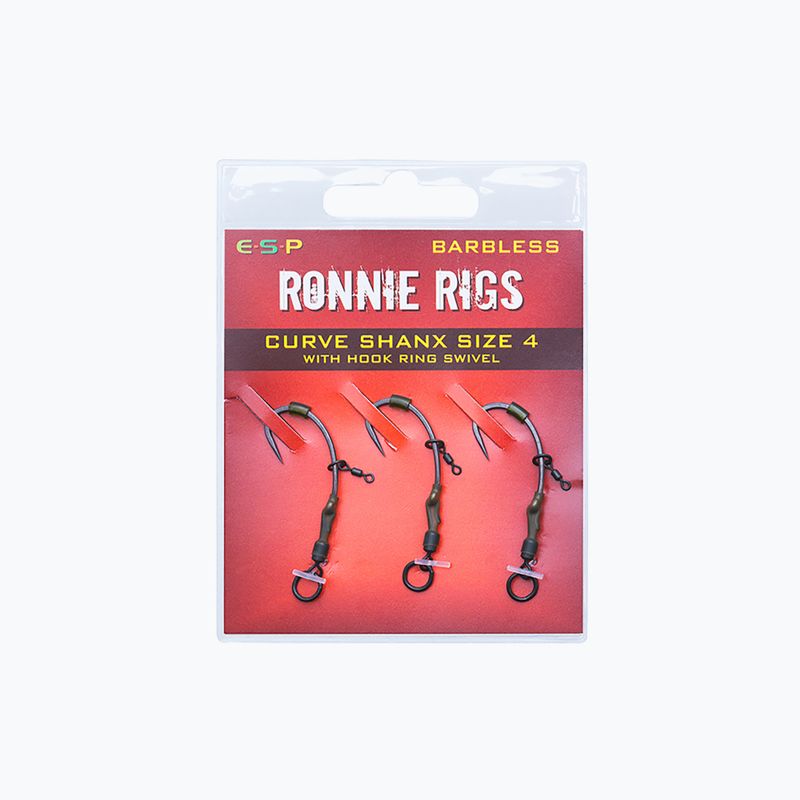 ESP Ronnie Rigs Barbless Karpfenhaken 3 Stück schwarz EHRRHRS004 2