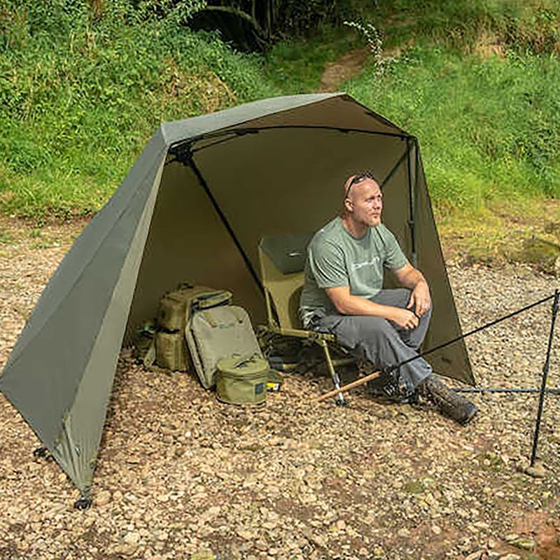 Korum Brolly Pentalite Shelter 50  grüner Angelschirm K0370004 2