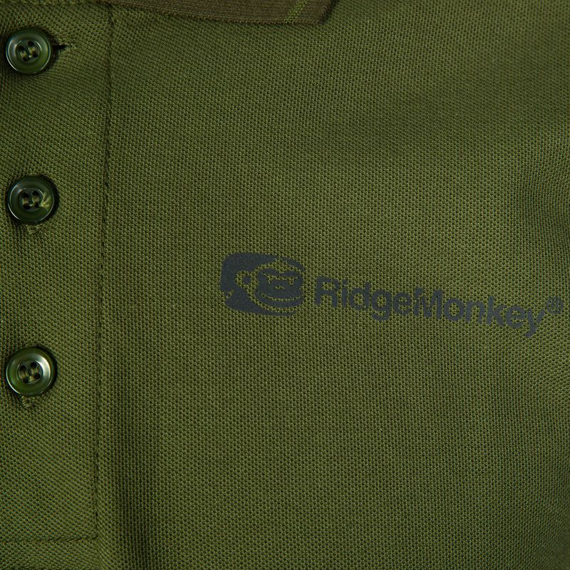 Herren Angelhemd RidgeMonkey Apearel Dropback Polo Shirt grün RM266