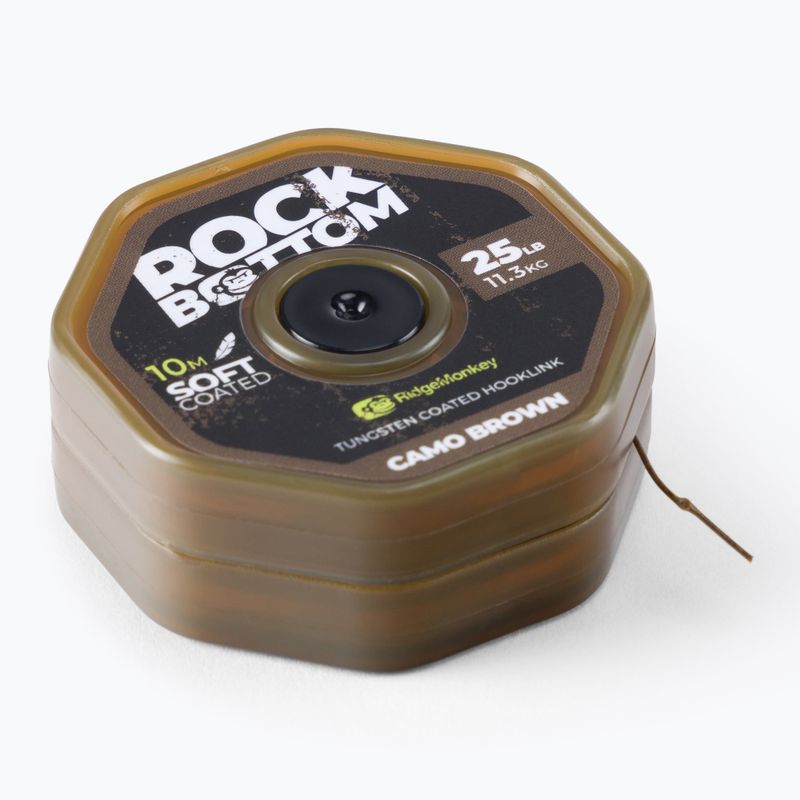 Ridge Monkey Connexion Karpfenvorfach Geflecht Rock Bottom Tungsten Soft Coated Hooklink braun RMT280