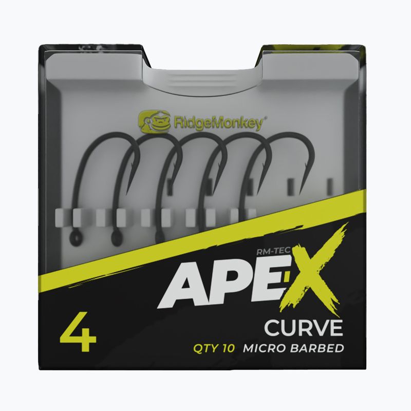Ridge Monkey Ape-X Curve Barbed grau RMT285 Haken 2