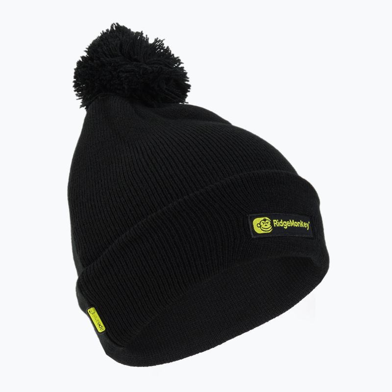 RidgeMonkey Apearel Bobble Angeln Beanie Hut schwarz RM556