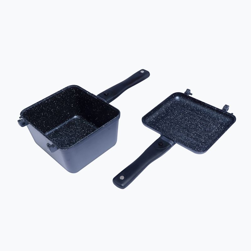 RidgeMonkey Connect Deep Pan und Griddle Granite Edition Kochtopf mit Bratpfanne Schwarz RM778 Produktset 5