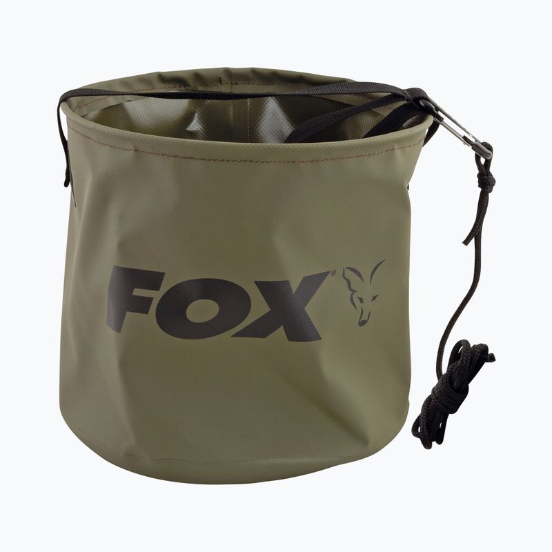 Fox zusammenklappbare große Karpfen Wasser Eimer inc Seil / Clip grün CCC049