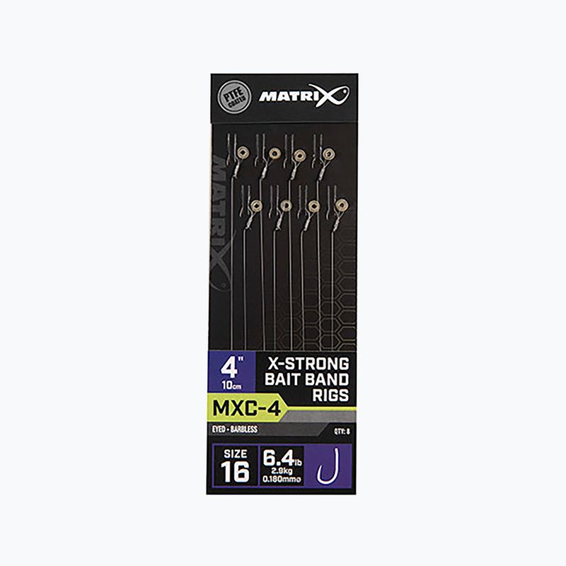 Matrix MXC-4 Größe Barbless X-Strong Bait Band Methode Vorfächer 8 Stück transparent GRR066