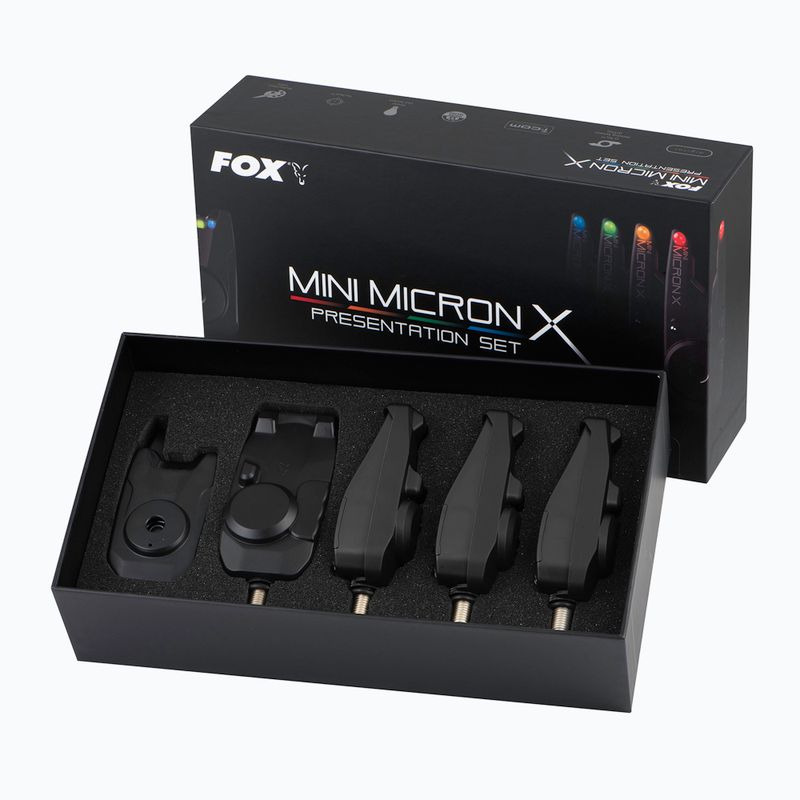 Fox Mini Micron X 4 Rutensatz Angeln Signale schwarz CEI199