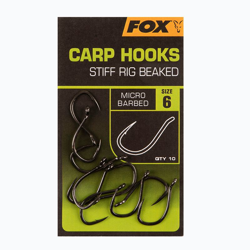 Fox Stiff Rig Beaked Karpfenhaken schwarz CHK240 2