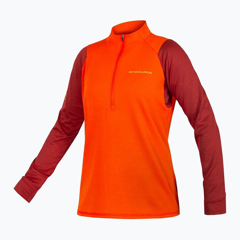 Fahrrad Longsleeve Damen Endura Singletrack Fleece paprika