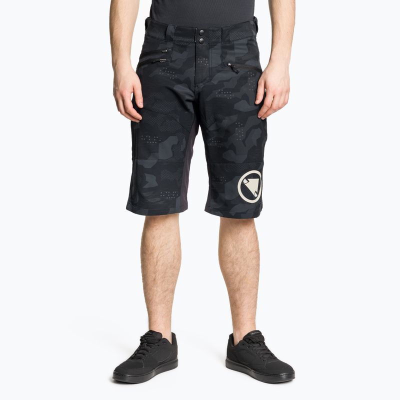 Fahrrad Shorts Herren Endura Singletrack II Short black camo