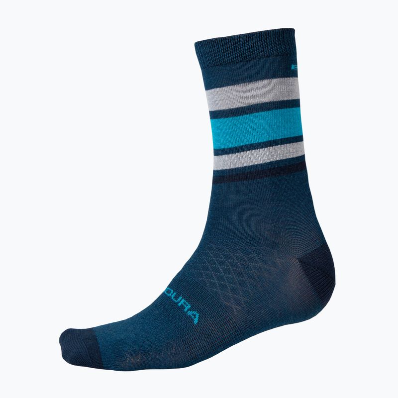 Fahrradsocken Endura BaaBaa Merino Stripe blueberry