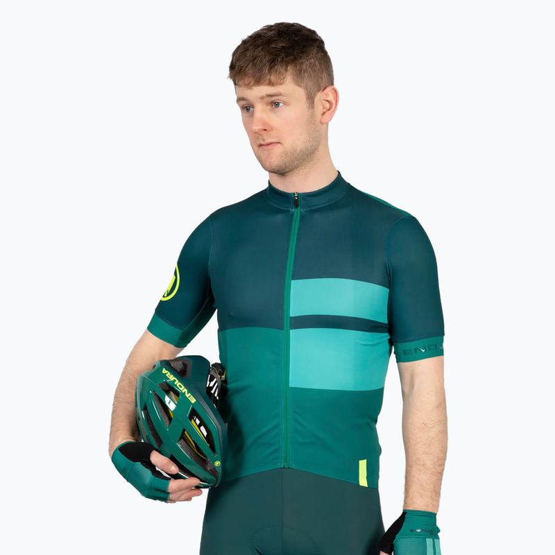 Fahrradtrikot Herren Endura FS260 Print S/S emerald green