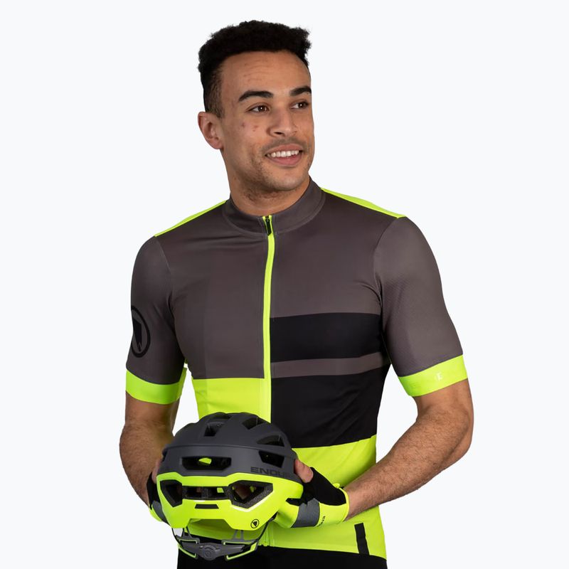 Fahrradtrikot Herren Endura FS260 Print S/S hi-viz yellow