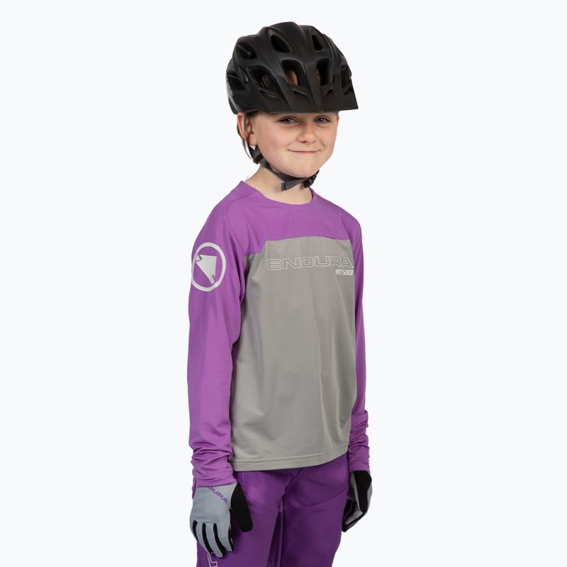 Longsleeve Fahrrad Kinder Endura MT500 Burner thistle 2