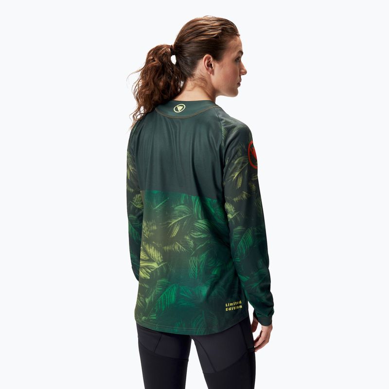 Fahrrad Longsleeve Damen Endura Tropical Print Ltd ghillie green 4