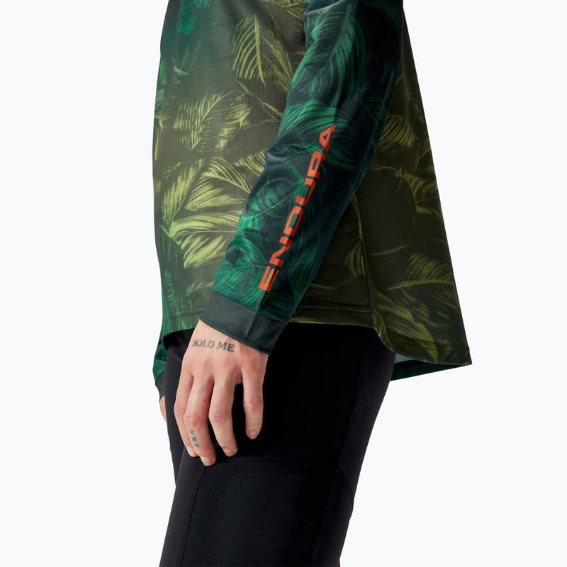 Fahrrad Longsleeve Damen Endura Tropical Print Ltd ghillie green 7