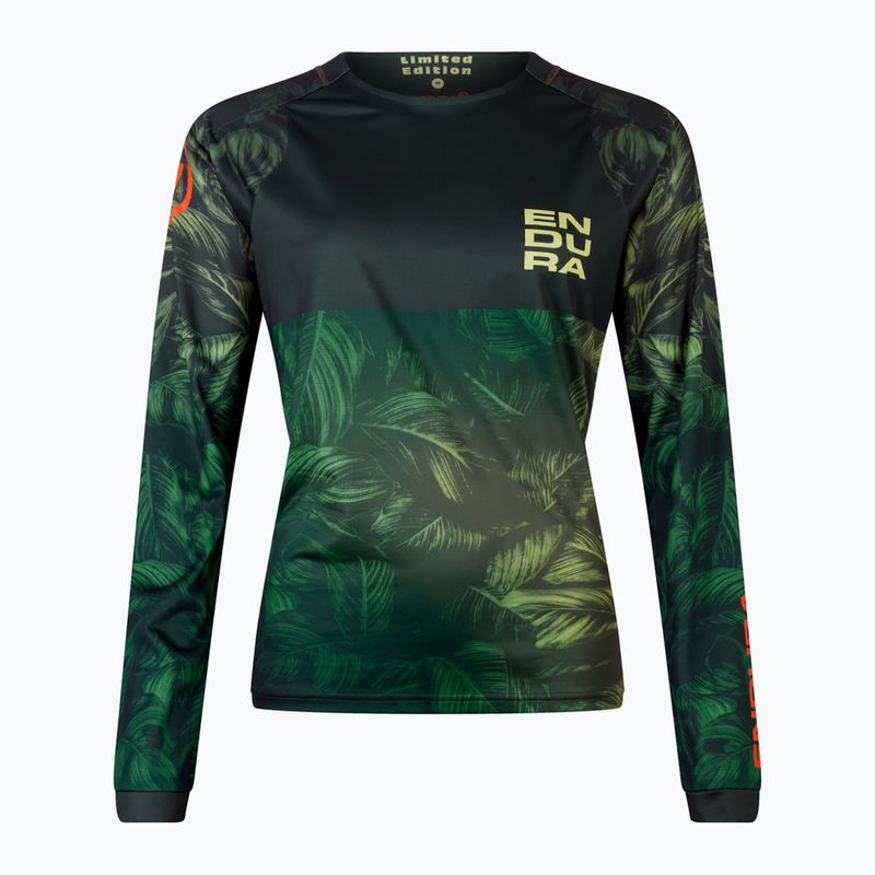 Fahrrad Longsleeve Damen Endura Tropical Print Ltd ghillie green 8