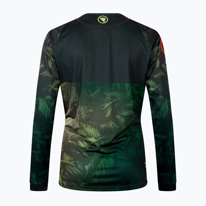 Fahrrad Longsleeve Damen Endura Tropical Print Ltd ghillie green 9