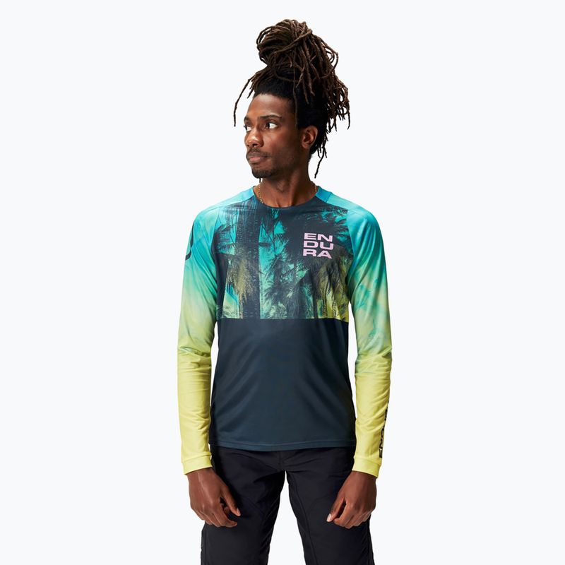 Fahrrad Longsleeve Herren Endura Tropical Print Ltd atlantic