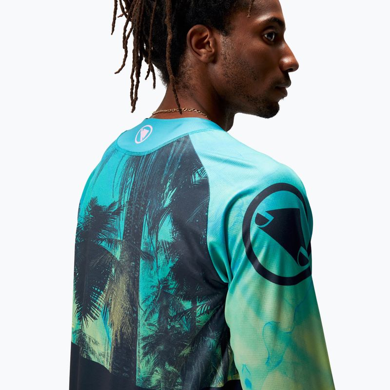 Fahrrad Longsleeve Herren Endura Tropical Print Ltd atlantic 6