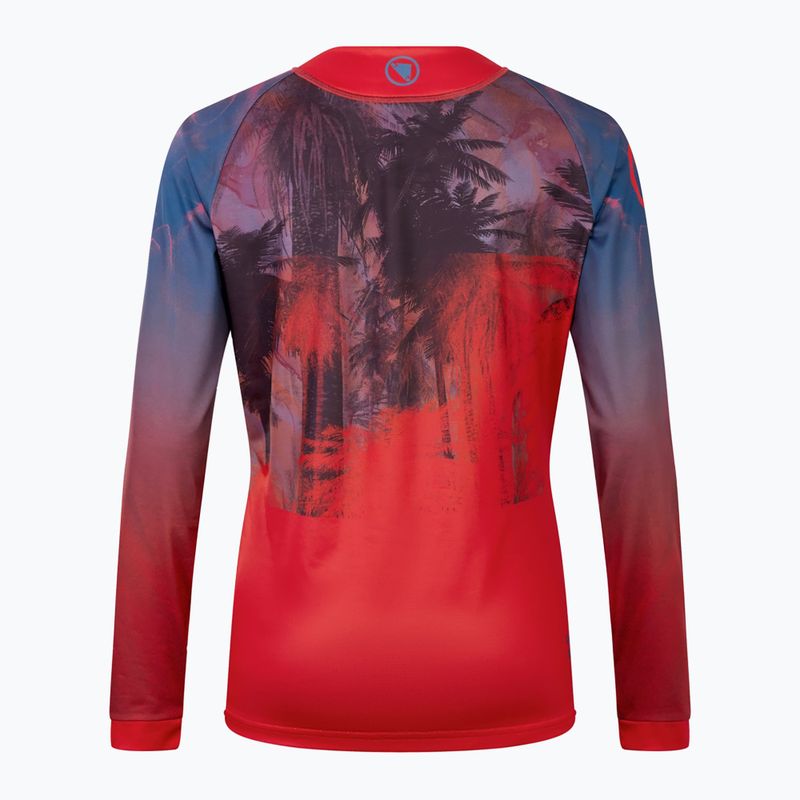 Fahrrad Longsleeve Damen Endura Tropical Print Ltd pomegranate 9