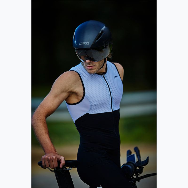 Herren ZONE3 Lava Langstrecken Triathlonanzug schwarz/weiß/rot 5