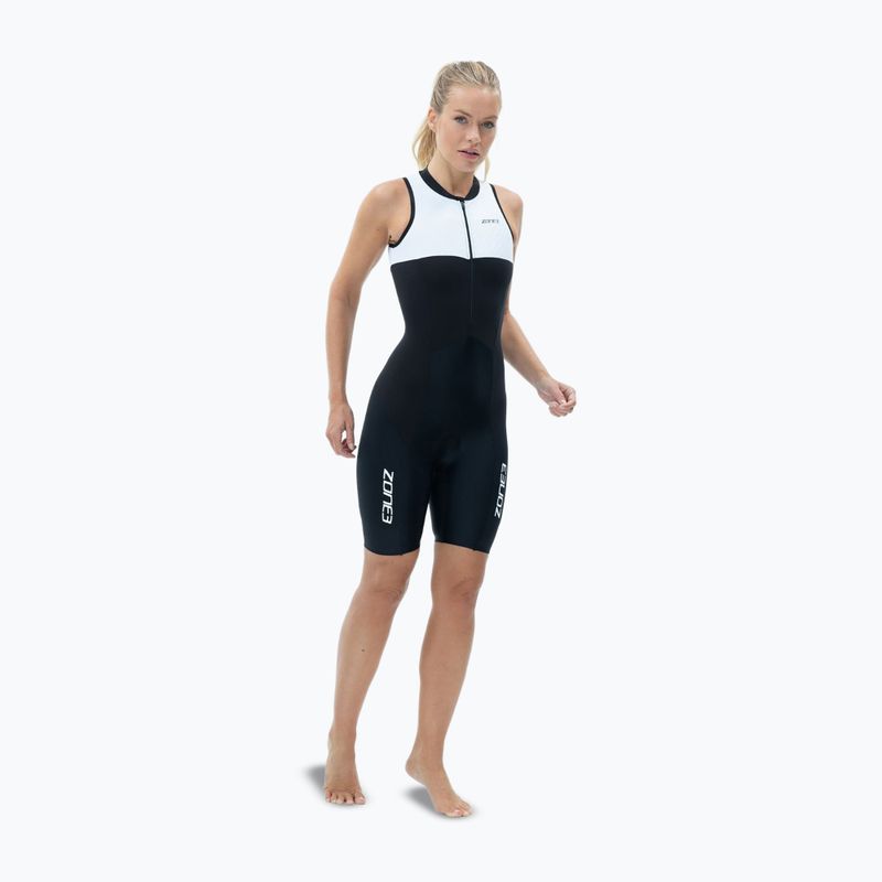 Damen-Triathlonanzug ZONE3 Lava Long Distance Trisuit black/white/green 3