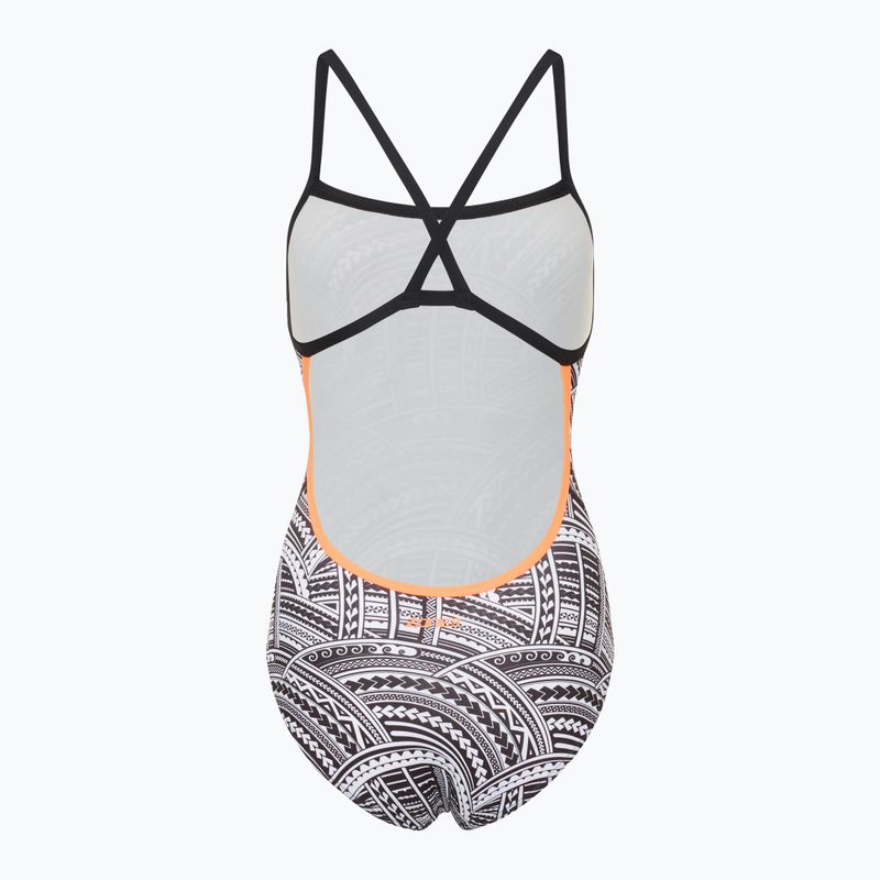Einteiler Badeanzug Damen ZONE3 Kona Speed Strap Back tribal print/black/ white/orange 2