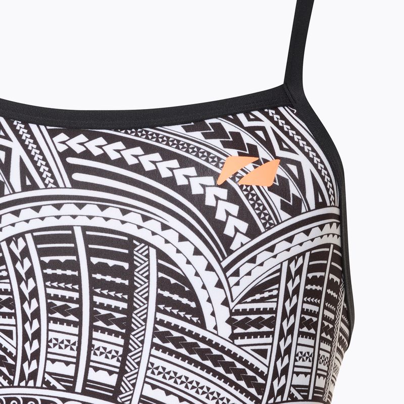 Einteiler Badeanzug Damen ZONE3 Kona Speed Strap Back tribal print/black/ white/orange 3