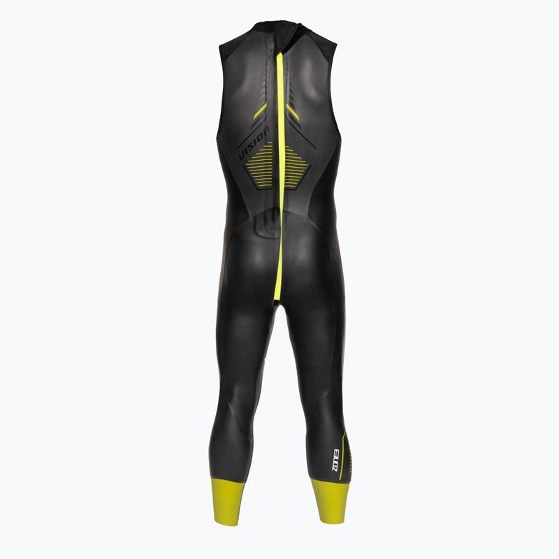 Men's ZONE3 Sleeveless Vision Triathlon Schaumstoff schwarz/lime/gun metal 3