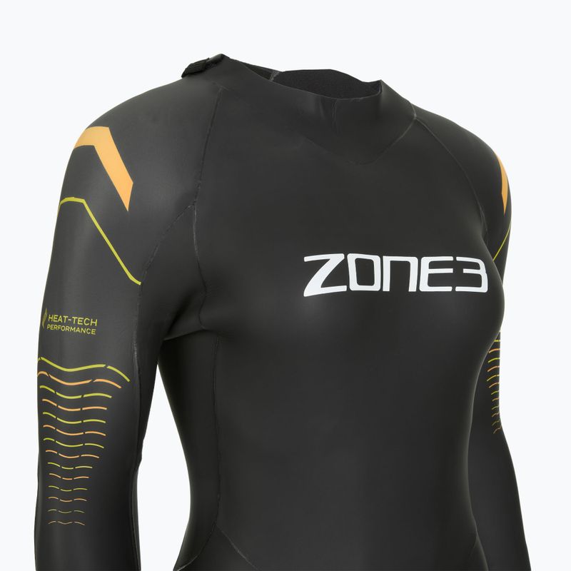 Damen-Triathlon-Neoprenanzug Zone3 Thermal Aspect Breaststroke 2,5 mm black/orange/yellow 4