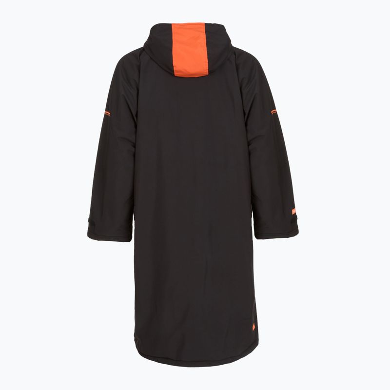 Mantel ZONE3 Oversized Polar Fleece Robe Parka black/orange 2