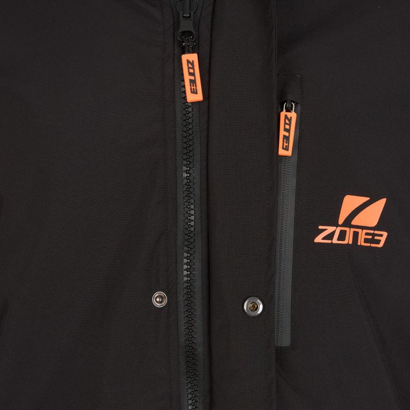 Mantel ZONE3 Oversized Polar Fleece Robe Parka black/orange 5