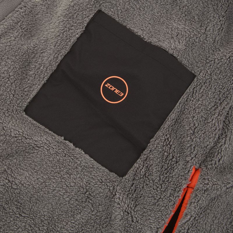 Mantel ZONE3 Oversized Polar Fleece Robe Parka black/orange 6