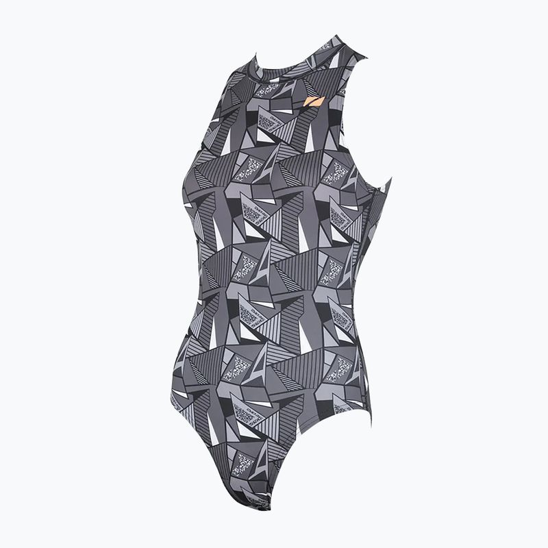 Badeanzug Damen ZONE3 OWS Renew High Neck black/white