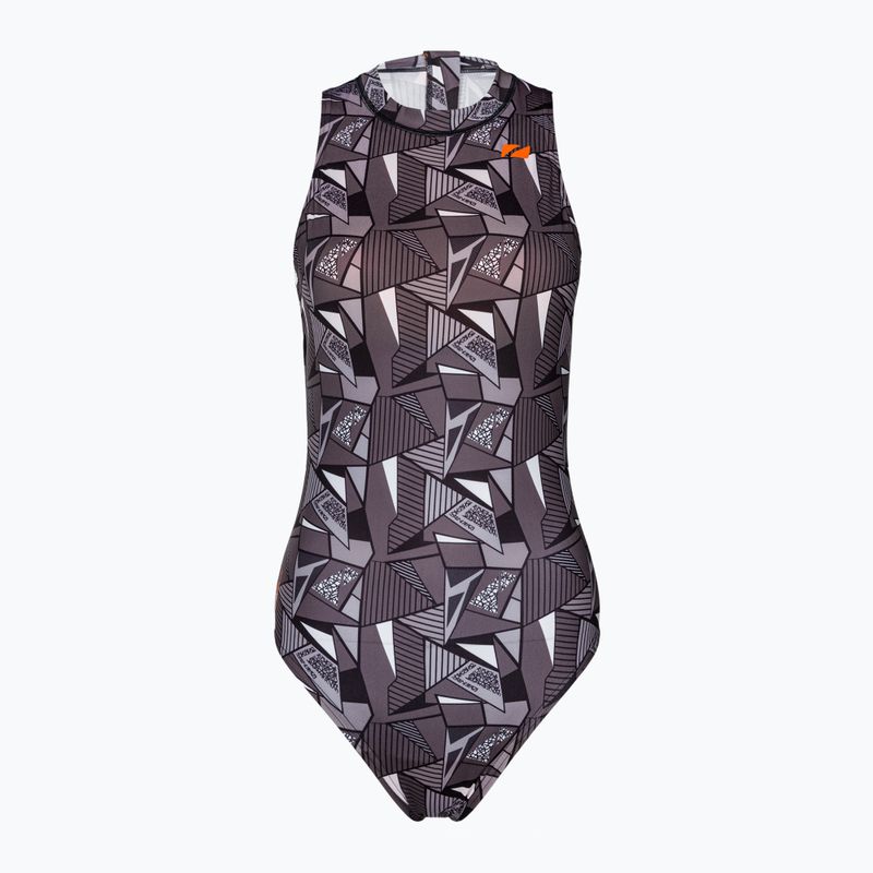 Badeanzug Damen ZONE3 OWS Renew High Neck black/white