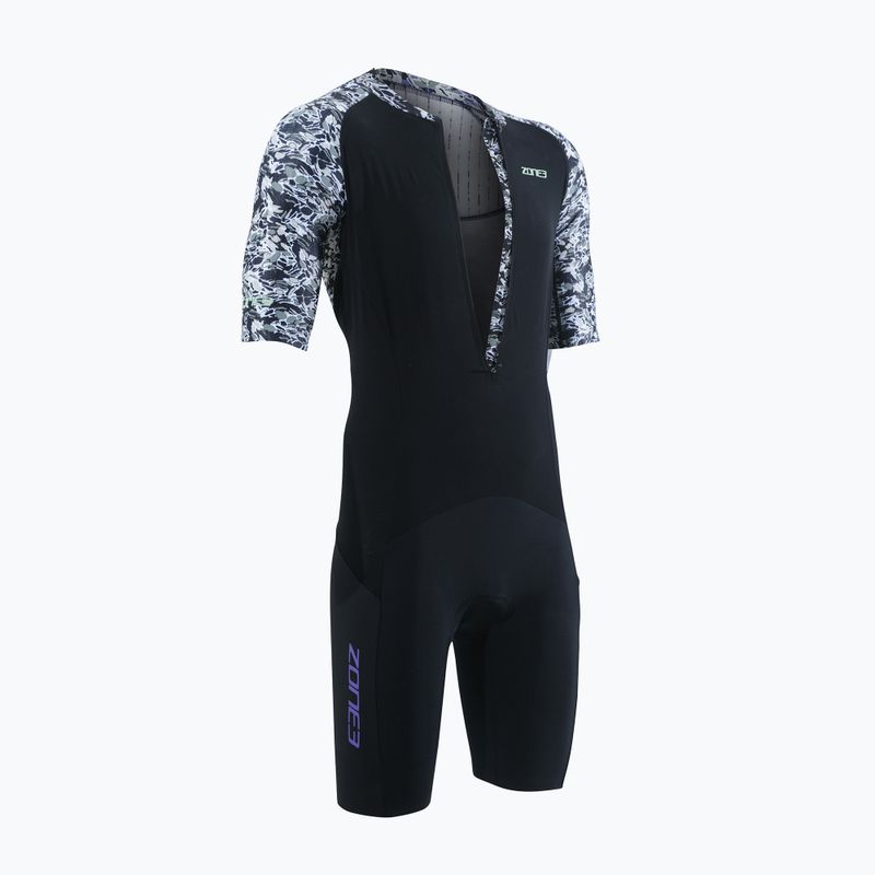 Herren ZONE3 Lava Kurzarm Triathlonanzug weiß/kies 2