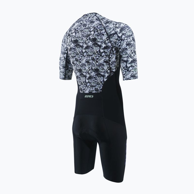 Herren ZONE3 Lava Kurzarm Triathlonanzug weiß/kies 3