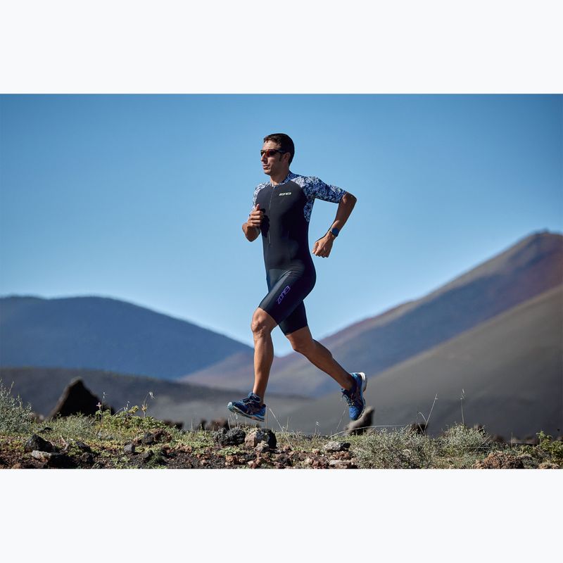 Herren ZONE3 Lava Kurzarm Triathlonanzug weiß/kies 4