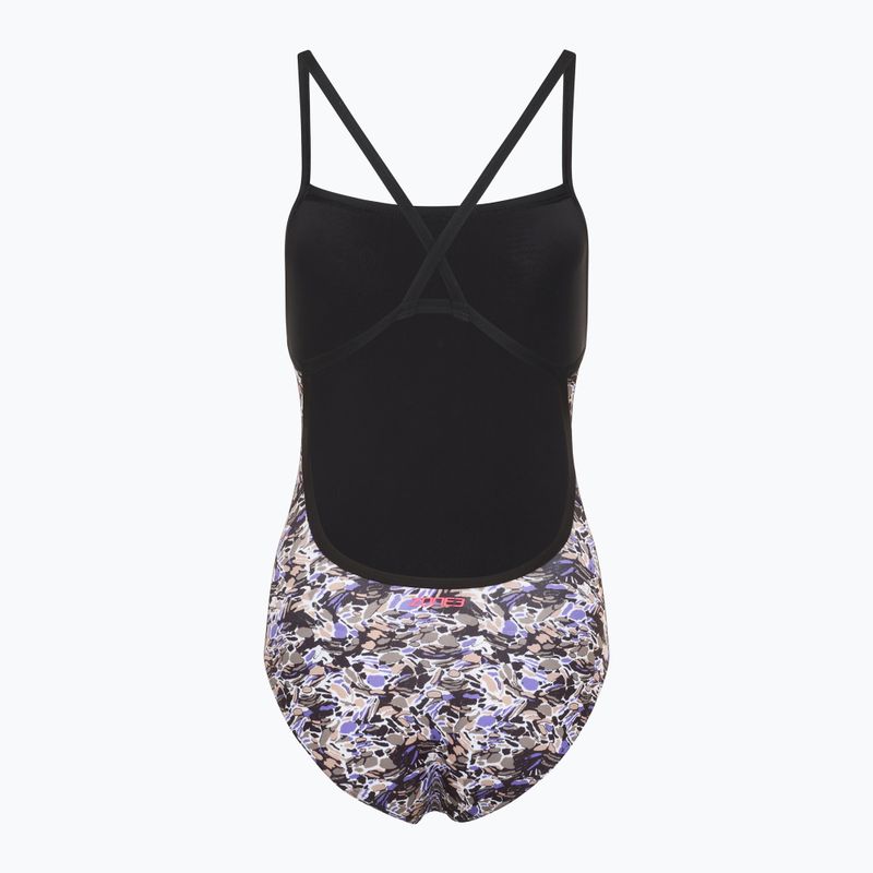 Einteiler Badeanzug Damen ZONE3 Pacific Koa Strap Back black/green 2