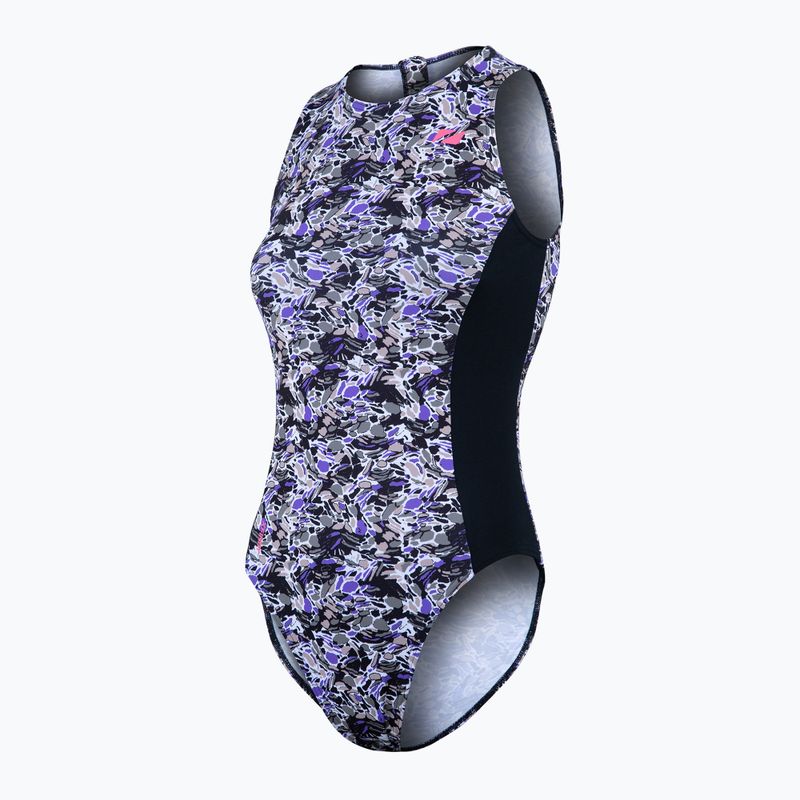 Einteiler Badeanzug Damen ZONE3 Pacific Koa High Neck black/green 4