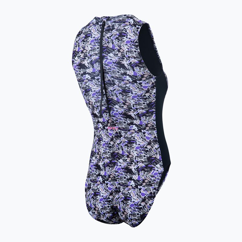 Einteiler Badeanzug Damen ZONE3 Pacific Koa High Neck black/green 5