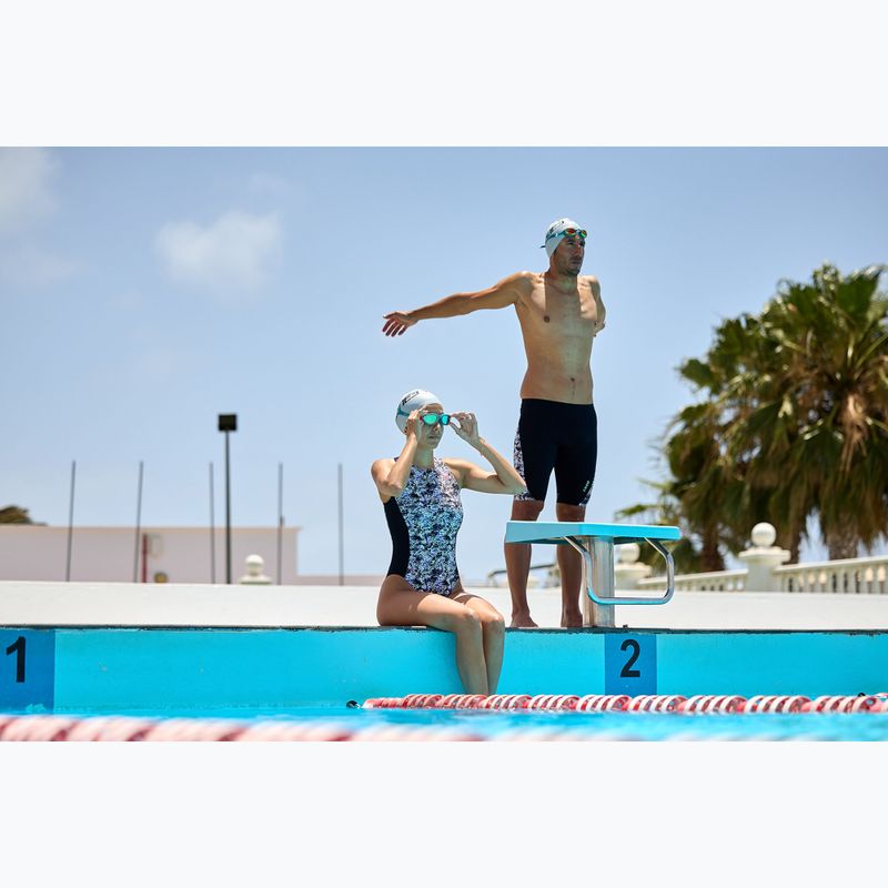 Einteiler Badeanzug Damen ZONE3 Pacific Koa High Neck black/green 7