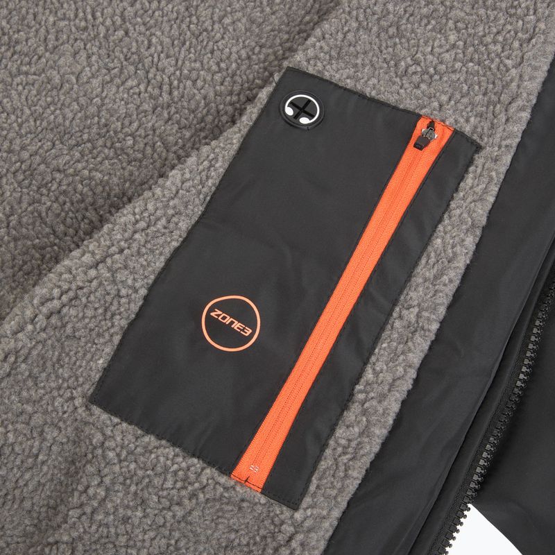 ZONE3 Recycelter Robe Parka Mantel schwarz/grau/orange 7