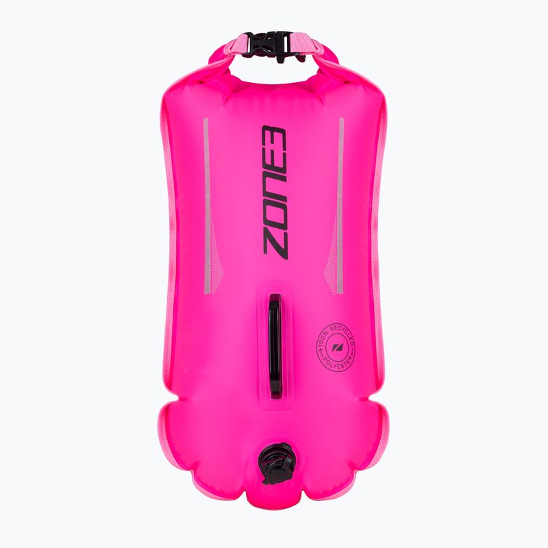 ZONE3 Safety Buoy/Dry Bag Recycled 28 l high vis rosa