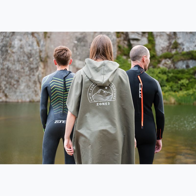 Poncho ZONE3 Microfibre Changing Robe khaki/white 5