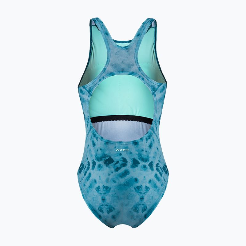 Damen-Einteiler Badeanzug ZONE3 Classic teal tie-dye 2