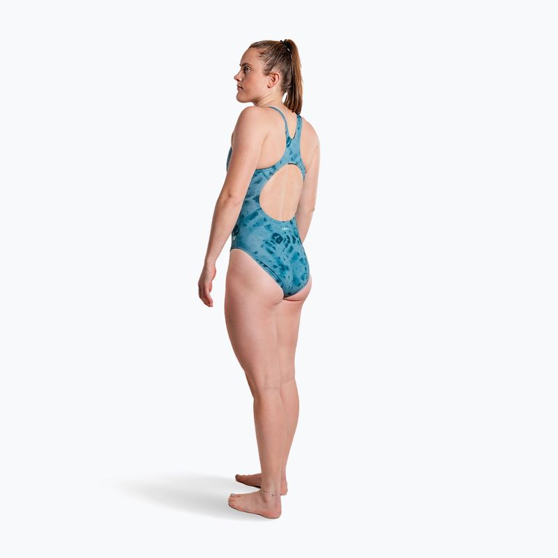 Damen-Einteiler Badeanzug ZONE3 Classic teal tie-dye 5