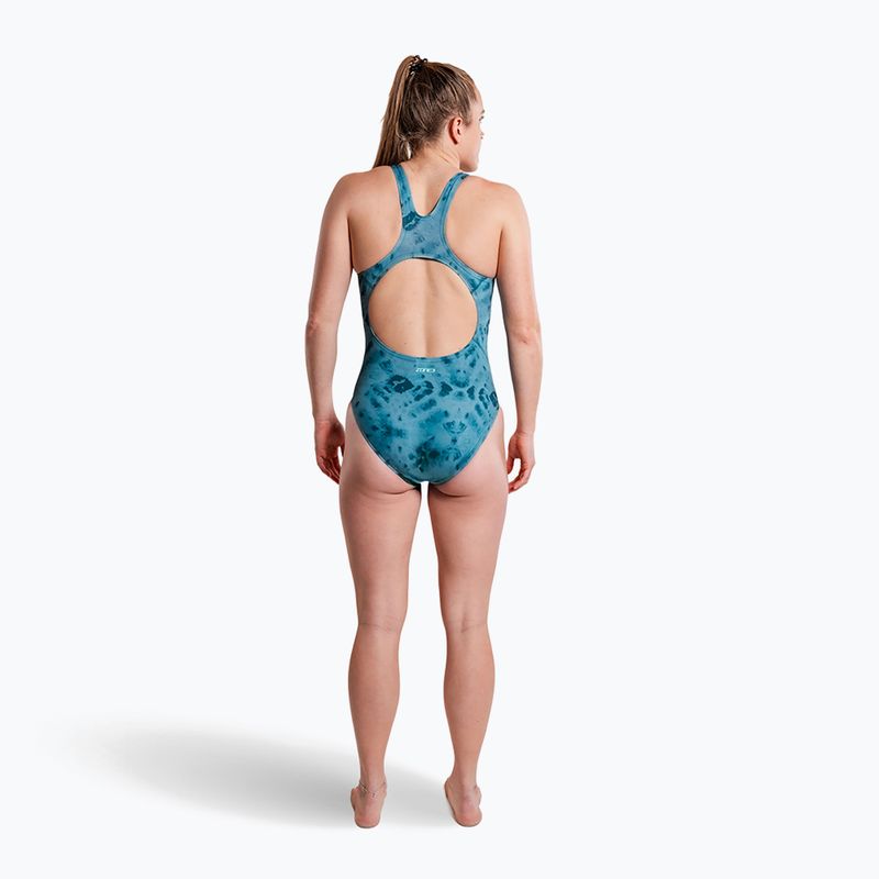 Damen-Einteiler Badeanzug ZONE3 Classic teal tie-dye 6
