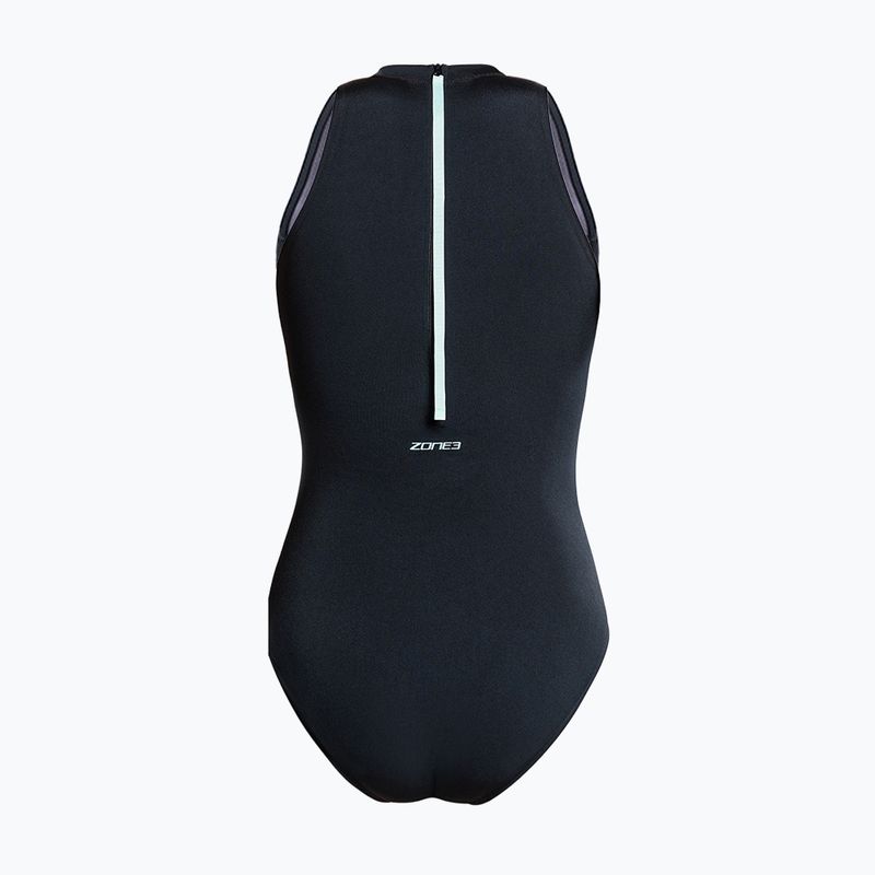 Damen-Einteiler Badeanzug ZONE3 High Neck Costume black 2